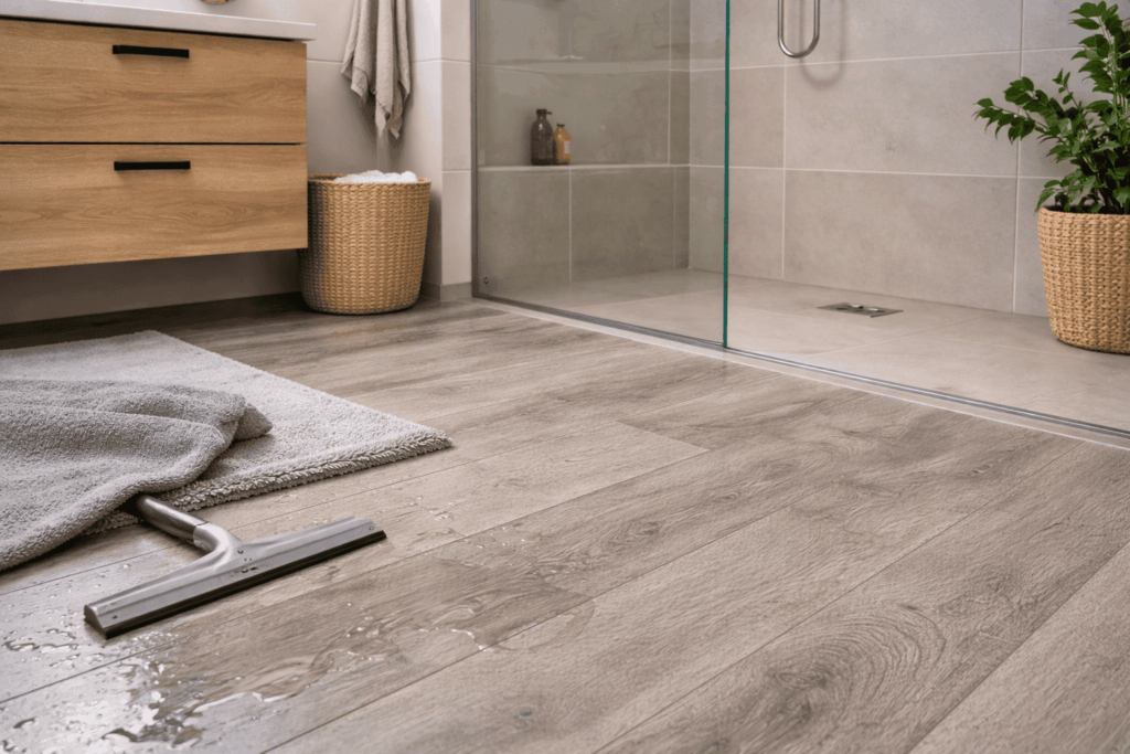 Vinyl vloer in badkamer