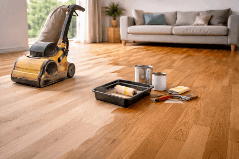 Houten vloer schuren en lakken