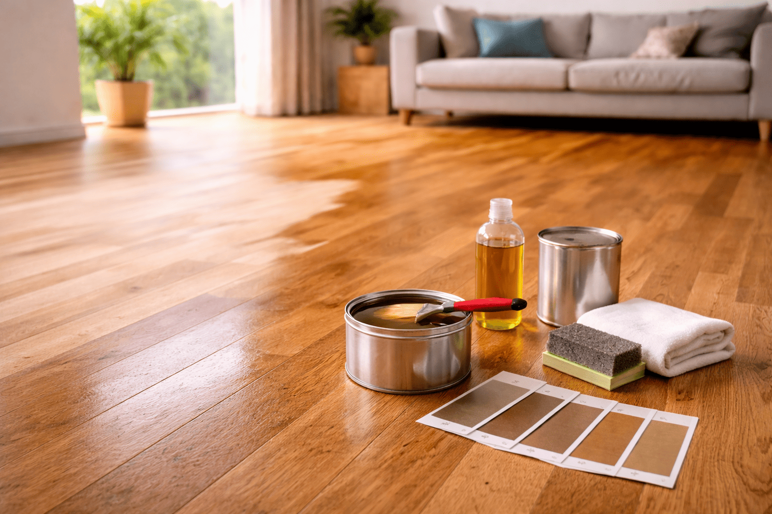 Houten vloer oliën
