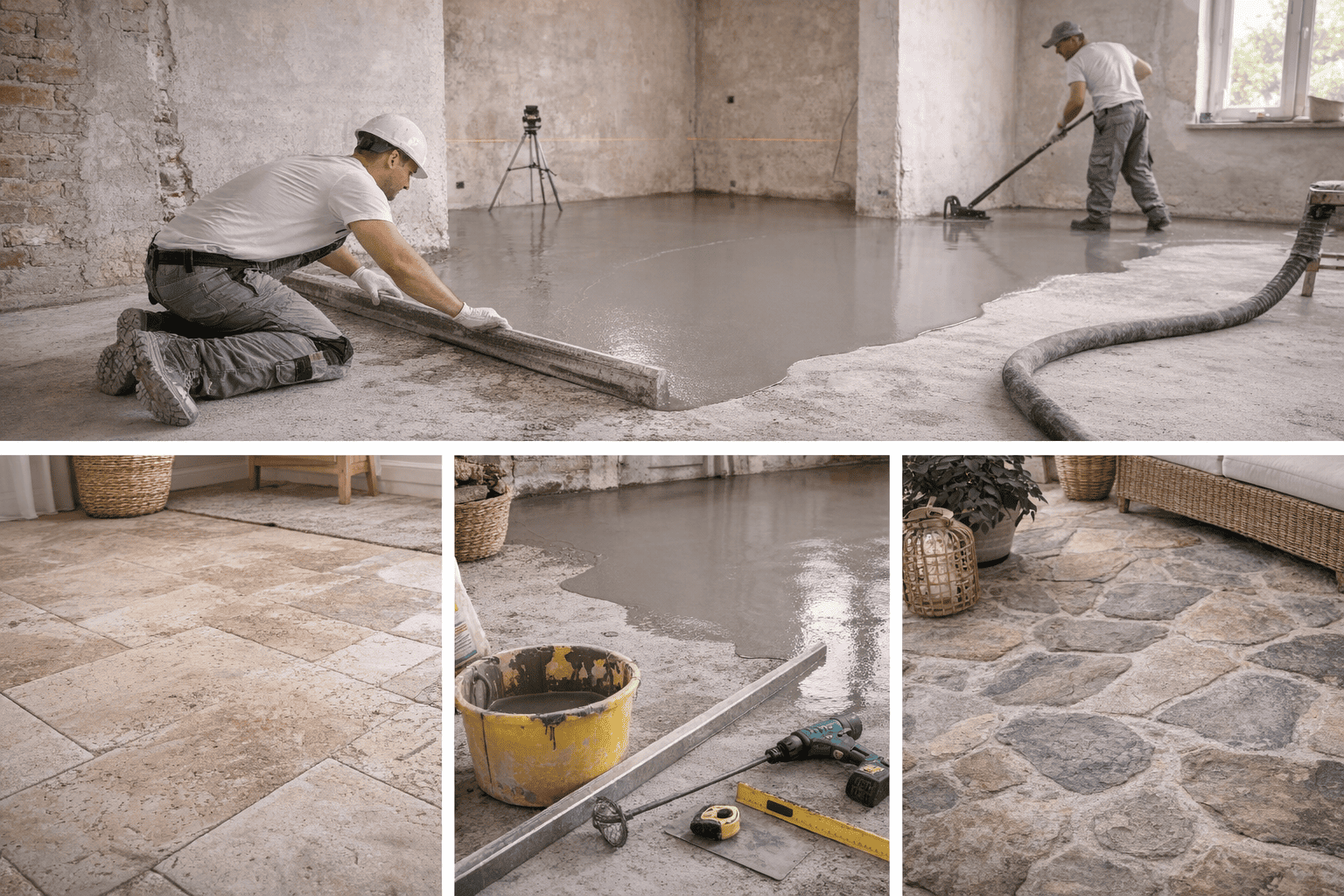 Vloer egaliseren kosten per m² + droogtijd