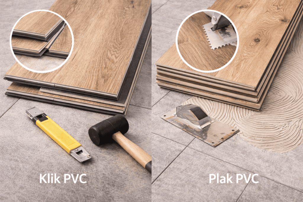 Klik PVC vs plak PVC