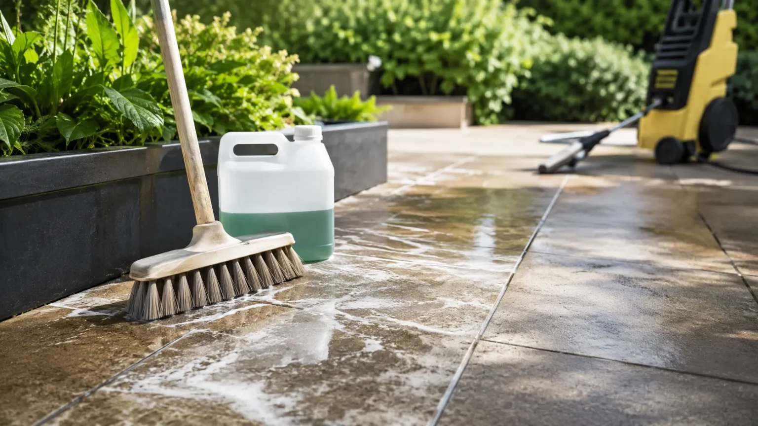 Reinigingsmiddel terrastegels: tips voor een schoon terras