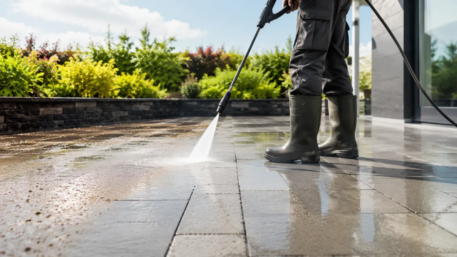 Terrastegels schoonmaken met hogedrukreiniger: Tips